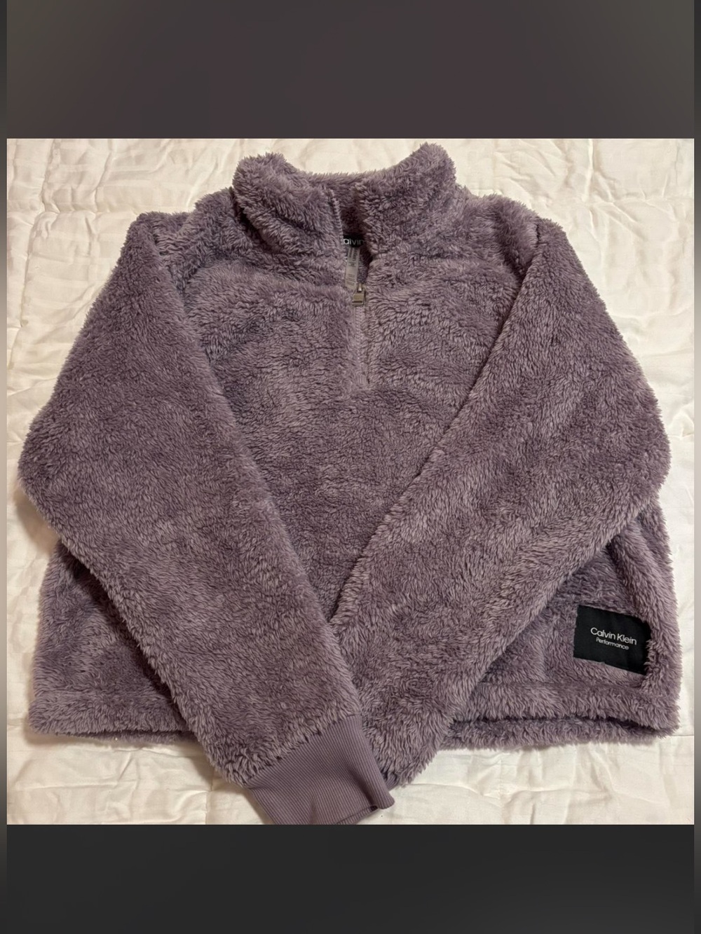 Calvin Klein Performance purple fleece quarter zip